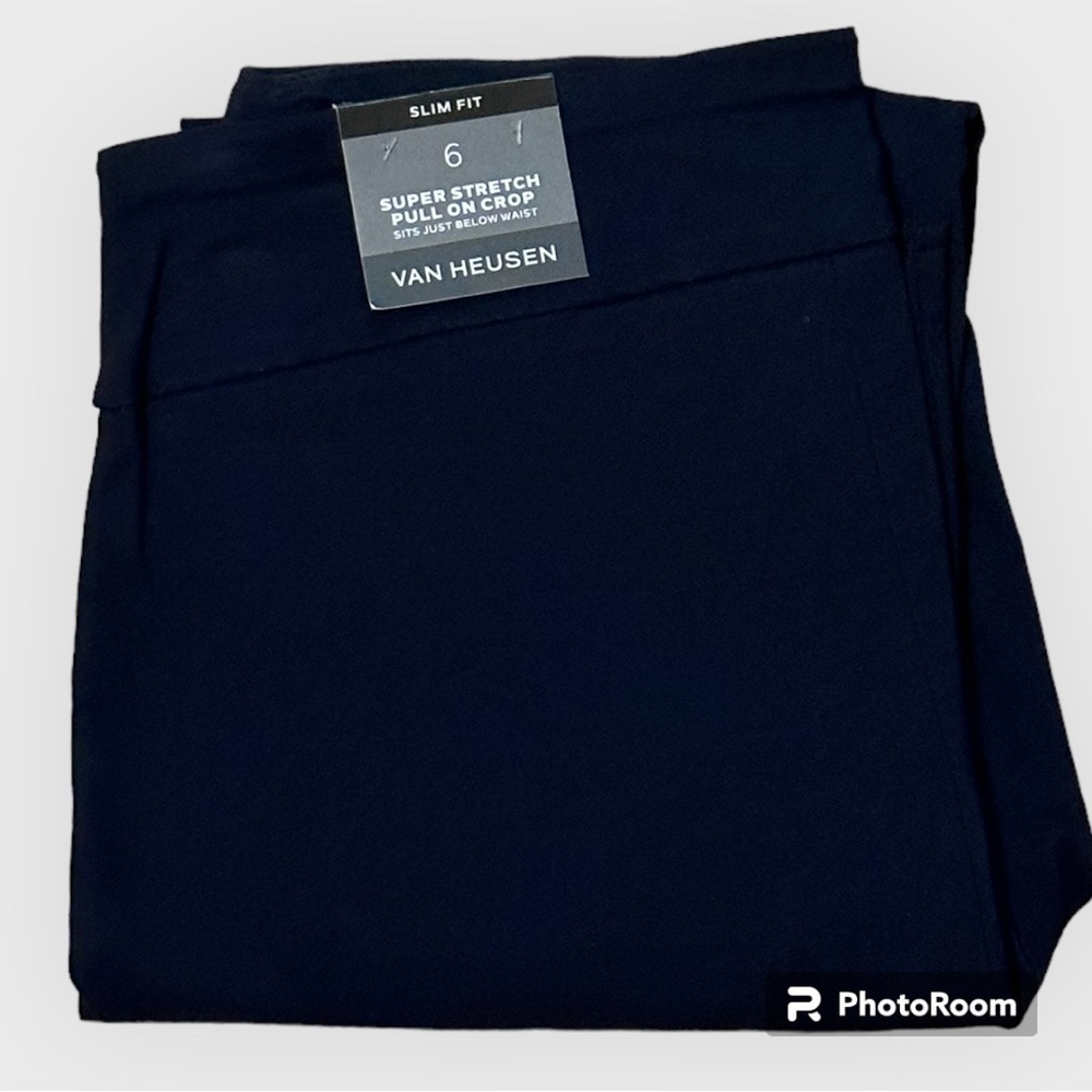 Van Heusen Navy Slim Fit Super Stretch Pull-On Crop